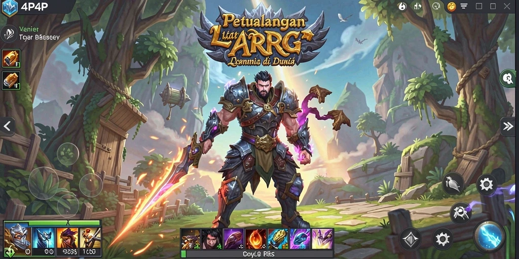 Screenshot 4P4P menampilkan aksi seru dalam pertarungan ARPG.