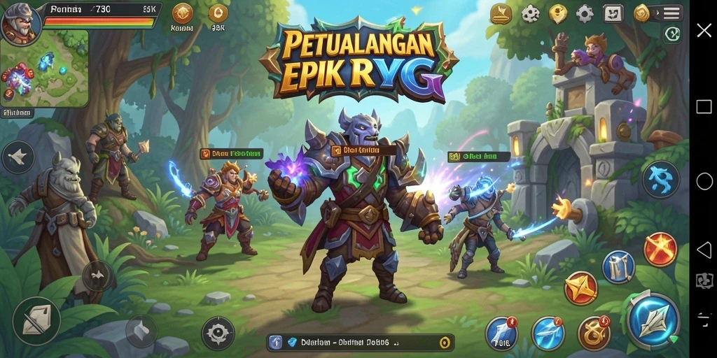 Tampilan gameplay RPG yang menegangkan di 73K.