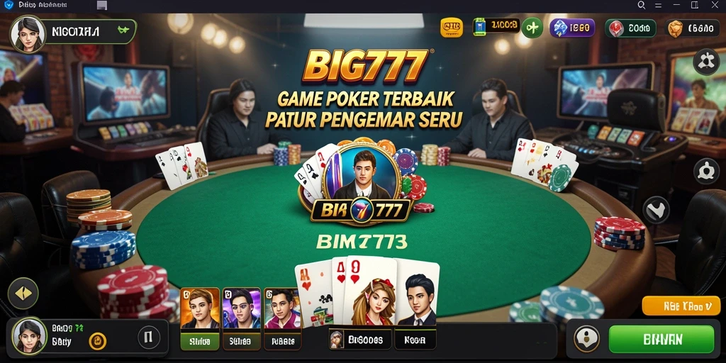 Tangkapan layar menunjukkan gameplay Poker yang mendebarkan di BIG777.