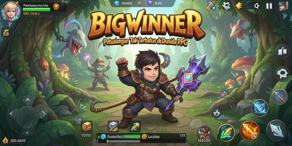 Tampilan permainan RPG yang epik dengan grafis yang menawan.