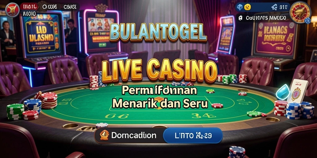 Gameplay seru di BULANTOGEL menampilkan dealer langsung dan interaksi pemain.