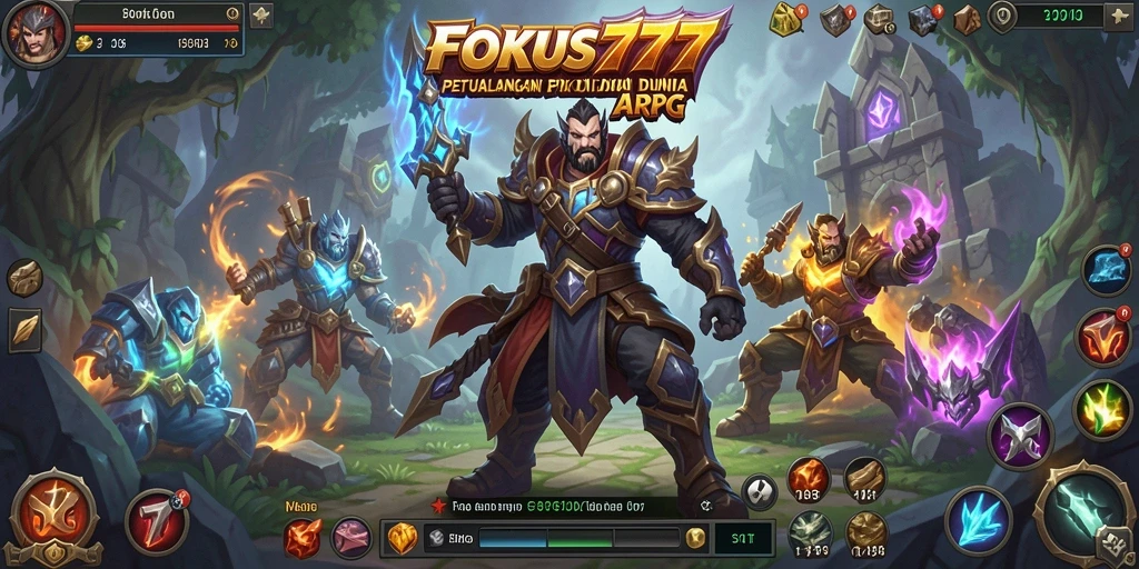 Screenshot menunjukkan aksi epic dari gameplay ARPG FOKUS777.