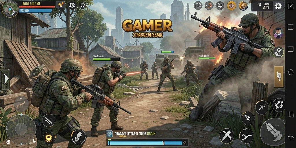 Screenshot GAMERP menampilkan aksi seru dalam permainan strategi.