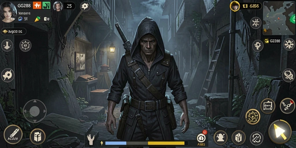 Screenshot GG288 menunjukkan suasana permainan yang mencekam dan menegangkan.