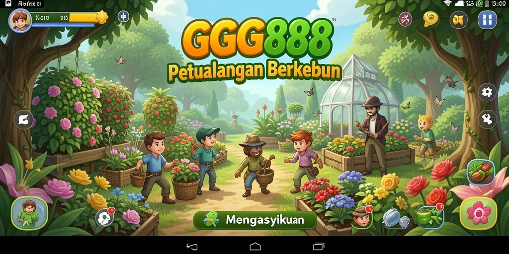 Tampilan gameplay GGG888 dengan aktivitas bercocok tanam yang seru.