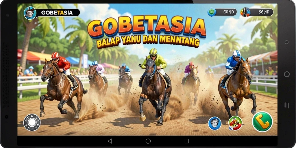 Screenshot gameplay GOBETASIA yang menampilkan aksi balap seru.