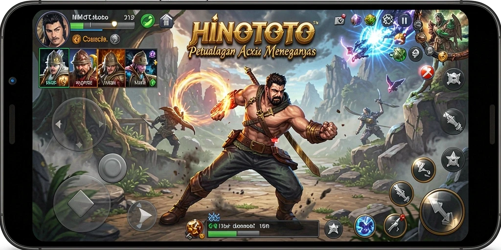 Tampilan gameplay HINOTOTO yang menegangkan dan penuh aksi.