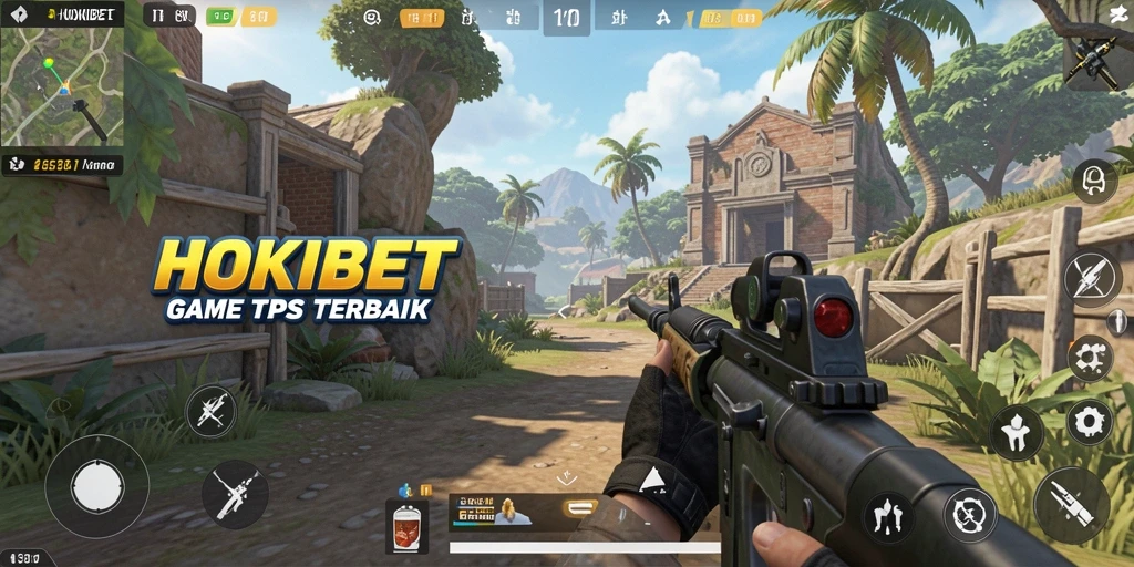 Screenshot gameplay HOKIBET menampilkan aksi seru dalam pertempuran TPS.