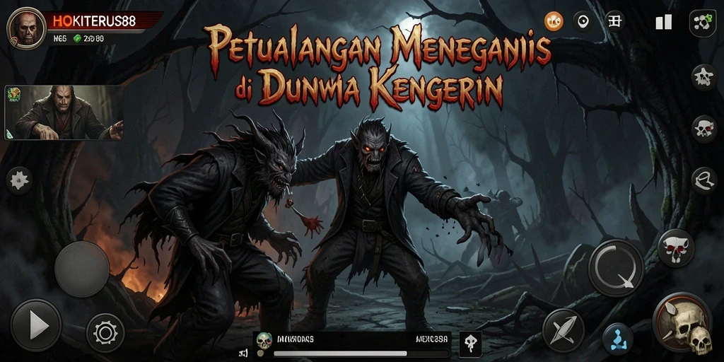 Screenshot menampilkan suasana mencekam dalam gameplay HOKITERUS88.
