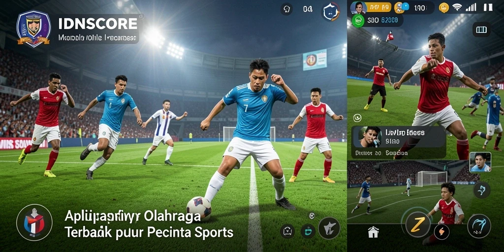 Tampilan gameplay seru IDNSCORE dengan berbagai cabang olahraga.