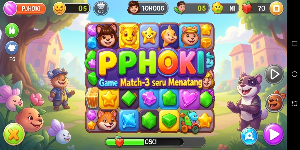 Tangkapan layar gameplay PPHOKI yang menunjukkan serunya mencocokkan item.