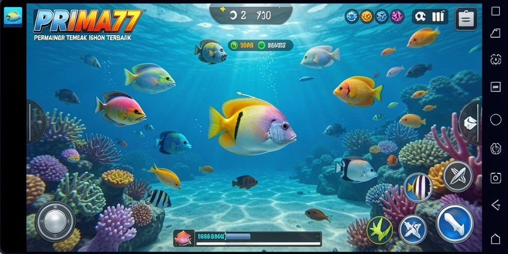 Screenshot gameplay PRIMA77 menampilkan suasana seru Tembak Ikan.