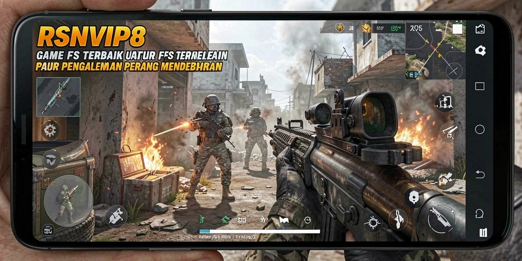 Tampilan gameplay intens dari RSNVIP8 dengan aksi FPS yang mendebarkan.