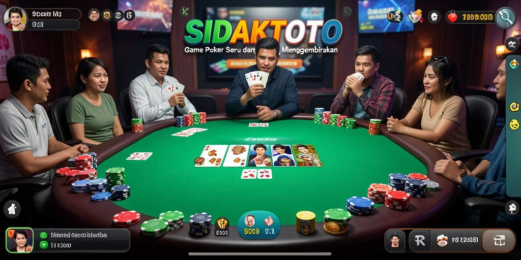 Tampilan gameplay Poker di aplikasi SIDAKTOTO yang menarik.