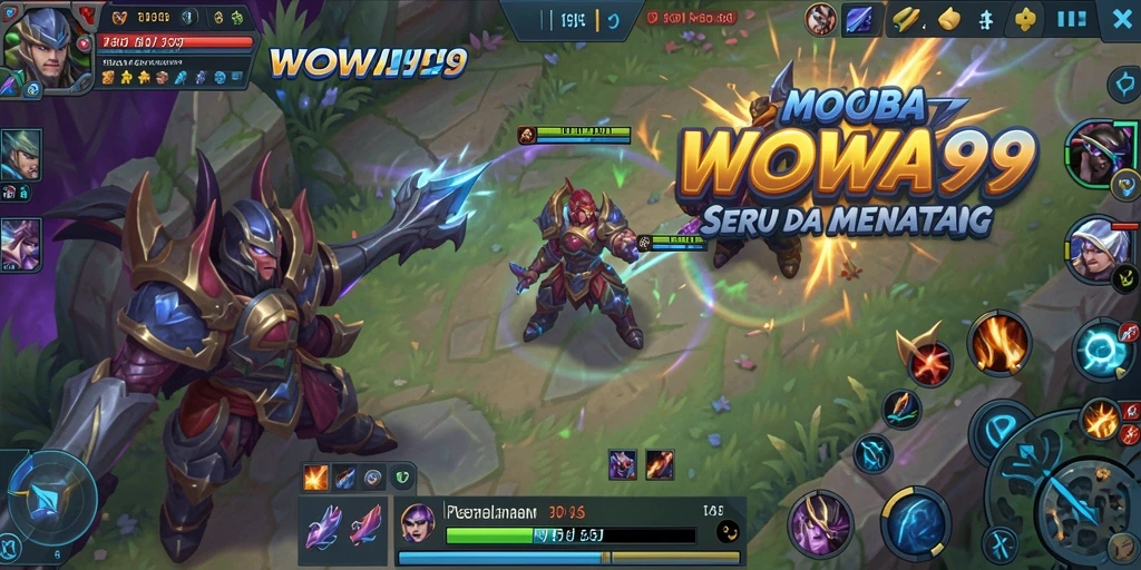 Gameplay seru WOW99 dengan pertarungan tim yang intens.